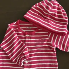THE NORTH FACE ピンクストライプロンパース