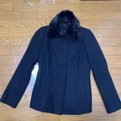 黒　アンゴラ& ウール　ショートコート