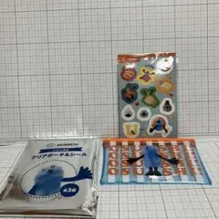 スシロー　スンスン　クリアポーチ＆シール