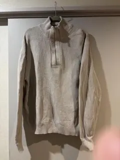 ZARA テクスチャー　クオータージッパー　セーター　Lサイズ