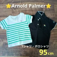 ❤最終価格❤アーノルドパーマー　Tシャツ ポロシャツ 95 ボーダー　黒　白　緑のサムネイル