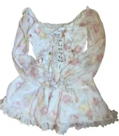 LIZLISA リズリサ 花柄シフォン長袖ワンピース 希少 平成 y2k 当時物 LIZLISA リズリサ 花柄シフォン長袖ワンピース 希少 平成 y2k 当時物