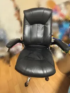 ブラックオフィスチェア 合成皮革製
