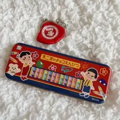 不二家　チョコえんぴつ缶　ミニポーチ　キーホルダー　ペコちゃんのサムネイル