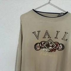 VAIL Colorado 刺繍 トレーナー ベージュ XXL コロラド　古着のサムネイル