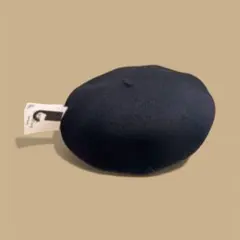 【未使用】タグ付き　Ｈ&M 黒ベレー帽　ブラック