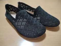メッシュ フラットシューズ ブラック 24.5cm