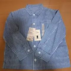 新品未使用☆無印良品☆130☆ストライプ長袖シャツ