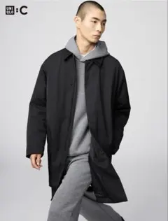 ユニクロC パフテックハーフコート ブラックL UNIQLO C