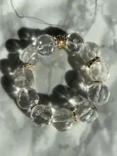 パイナップルカット　水晶　ブレスレット