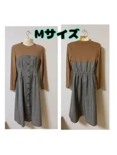 M☆大人気☆チェック柄 長袖ワンピース