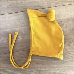 くま耳ボンネット　黄色　イエロー