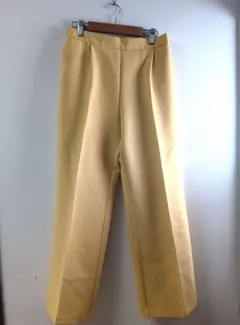 レディース スラックス ウエストゴム パンツ イエロー