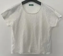 earth ホワイト レース 半袖 トップス