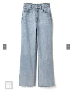 新品未使用フリンジヘムセミフレアデニムパンツ【cu166】