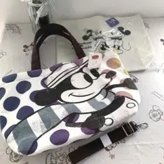 【ディズニー】2wayトートバッグ　ショルダーバッグ　初代ミッキー・モノトーン