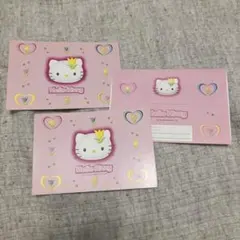 ハローキティ　ポストカード2点と封筒セット