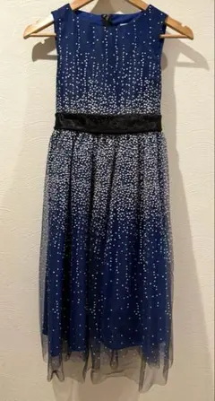 キャサリンコテージ 150 ドレス ネイビー 発表会 チュール ラメ風 美品