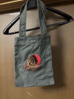 インディアンヘッド刺繍ミニトートバッグ グレー