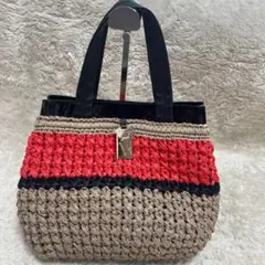 FURLA フルラ　ハンドバッグ　カゴバッグ　編み込みのサムネイル