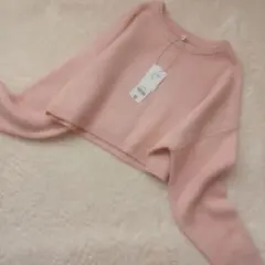 coca　ニットクロップド丈トップス レディース S　新品　 コカ　ピンク