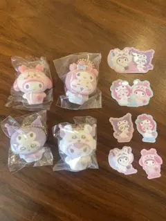 ちいかわ×サンリオキャラクターズ　フロッキーマスコット×4 / ステッカー付き