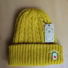 C'est doux ケーブル編み イエロービーニー