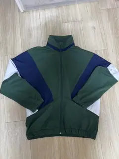 ナイロンジャケット カラーブロック グリーン