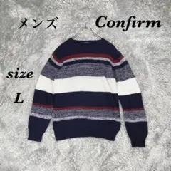 Confirm コンファーム (L) セーター クルーネック ボーダー メンズ