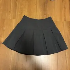 3/27まで プリーツスカート 韓国風 ダークグレー チャコール インパンツ付き