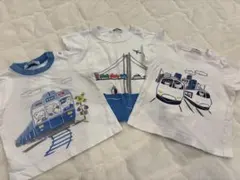 familiar 80㎝ 電車デザインTシャツ3枚セット