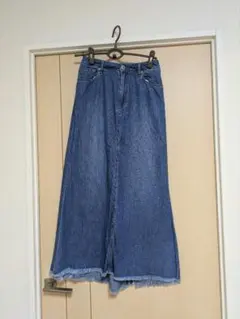 デニムフレアロングスカート