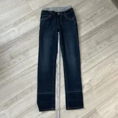 ダークブルーデニムストレートパンツ 160cm