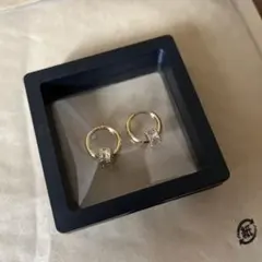 新品　ジルコニア フープピアス　18K 金属アレルギー対応