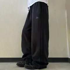 00s adidas バギースウェットパンツ ワイドレグ ブラック 海外 Y2K
