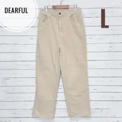 1728【ディアフル】コーデュロイパンツ 伸縮性なし ポケットあり シンプル L