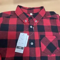子供用チェックシャツ長袖シャツ140cm新品未使用品