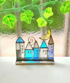 ステンドグラス◇小さな街並みミニ④ パネル◇ハンドメイト品 - メルカリ
