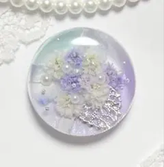 538可憐な♡レジンヘアゴム・ポニーフック パープルブーケ シルバー