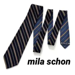 mila schon ミラショーン　ネクタイ　ストライプ　ウール