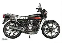 カワサキ Z400FX E4 水彩画 バイク イラスト インテリアのサムネイル