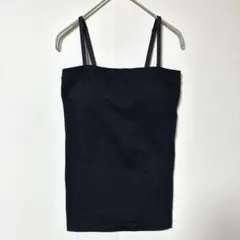 ユニクロ ブラキャミソール 黒 M ブラパッド付き 綿素材 インナー iy