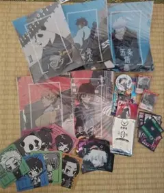 呪術廻戦カフェ限定コースター　クリアファイル　シール　まとめ売り　五条悟　乙骨