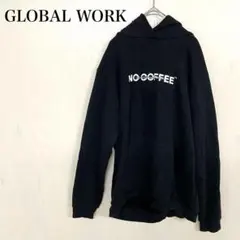 GLOBAL WORK メンズ M 黒 パーカー ストリート 定番のサムネイル
