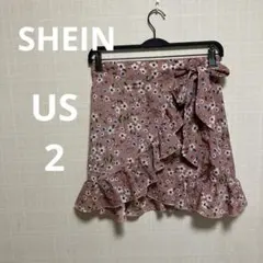 SHEIN フラワープリント フレアスカート XSミニスカート花柄ショート丈