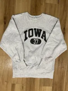 極美品 80s リバースウィーブ IOWA 2段 黒ラバー L トリコタグ