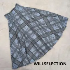 WILLSELECTION フレアスカート 青系チェック　サイズMのサムネイル