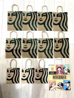 Starbucks紙袋11枚セット　ONE PIECE紙袋付