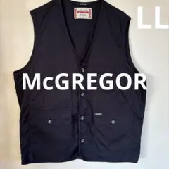 90s McGREGOR 本革 レザーハンティングベスト 裏チェック zz フロントZIPベスト