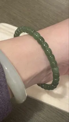 【極上品】天然和田玉 碧玉（へきぎょく）ブレスレット 約17cm